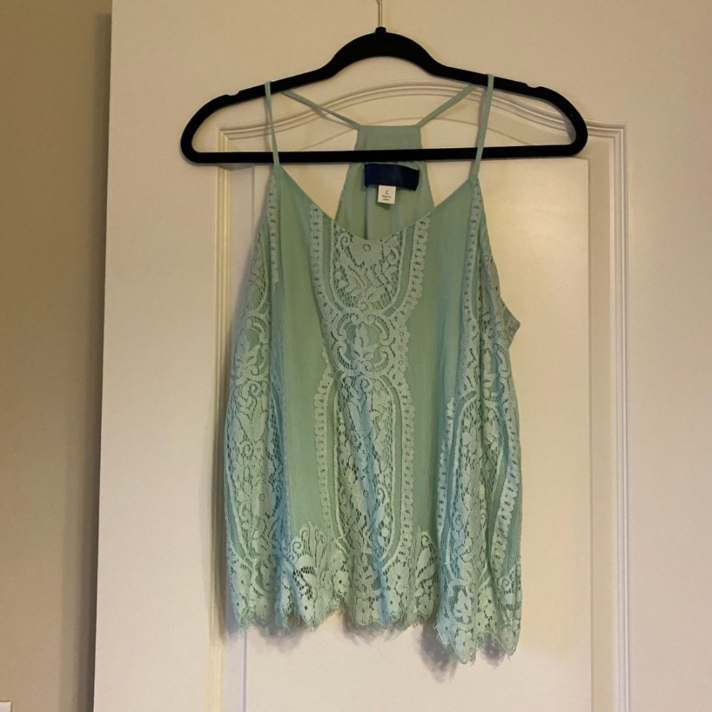 Teal Lace Tank Top
